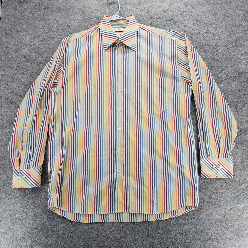 Tuttle Shirt Mens Large Button Up Long Sleeve Multi Color Striped Austria